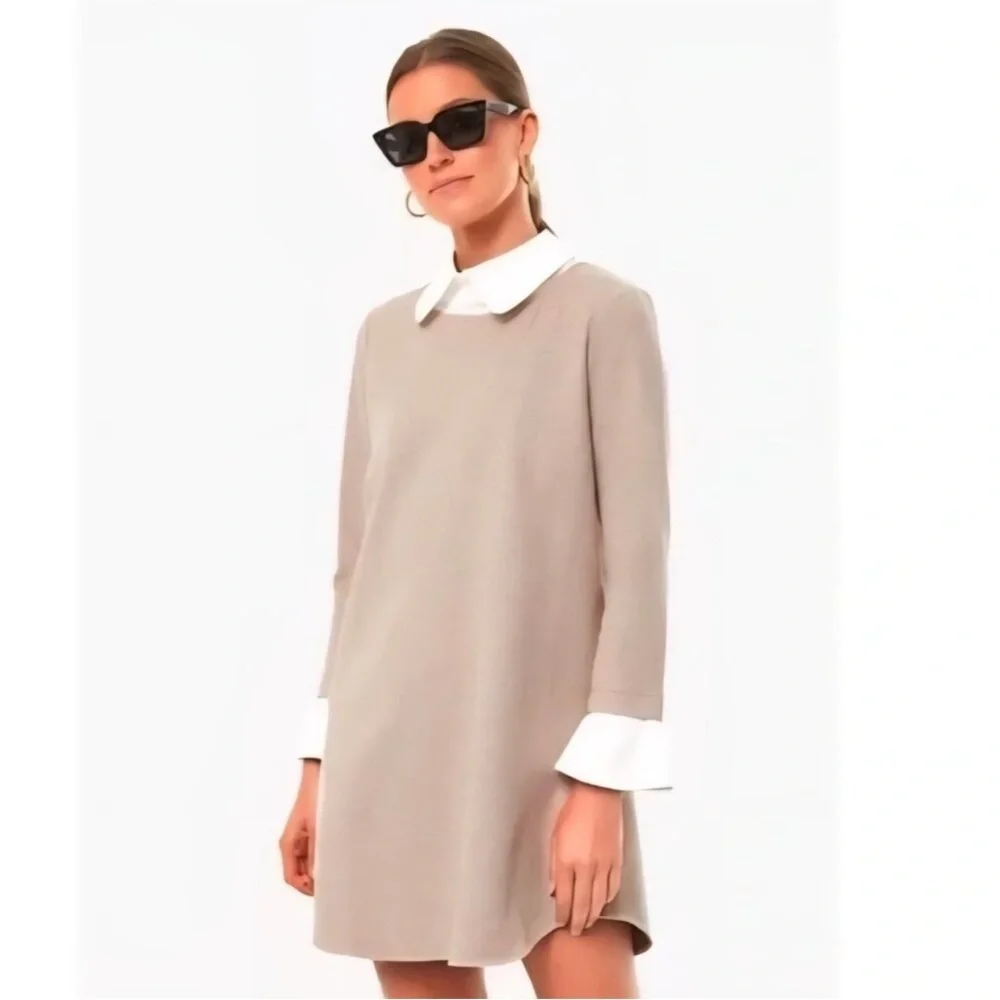 NWT Tuckernuck Dress Dakotah English Ivy Collar Mini in Sandwhisp - Picture 3 of 10
